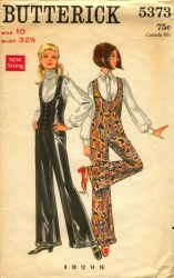 5373 1968 FLARE PALAZZO SLEEVELESS JUMPSUIT PATTERN 14 36